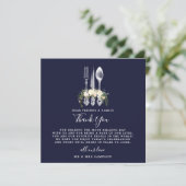 marine bloemige trouwkaart voor dankbetuiging rece kaart (Staand voorkant)