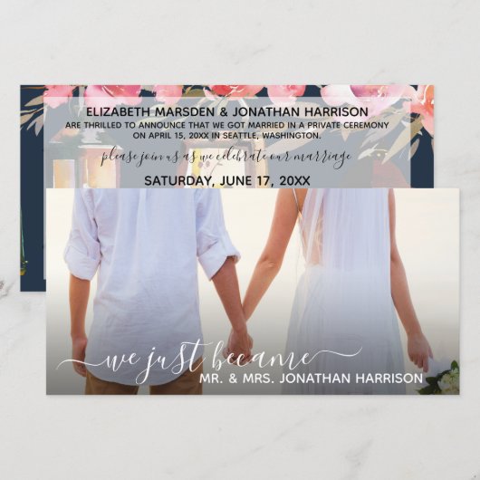 Marine Bloemlantaarns Foto Net Getrouwd Website Aankondiging (Voorkant / Achterkant)