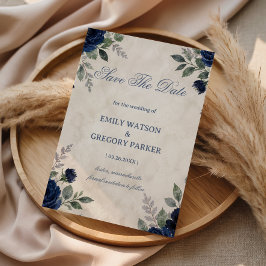 Marine Bloemrijke Elegantie Save The Date