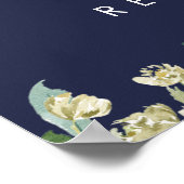 marine bloemrozen huwelijks welkom bord poster (Hoek)