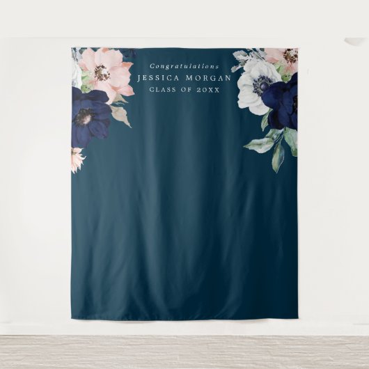 Marine Bloesem Afstudeerachtergrond Fotocabine Wandkleed (Voorkant)