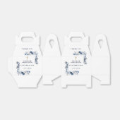 Marine Blue Botanical Moderne bevestiging Bedankdoosjes (Uitgevouwen)