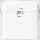 Marine Blue Botanical Moderne bevestiging Ronde Sticker (Tas)