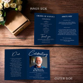 Marine Blue Celebration of Life Foto begrafenispro Flyer