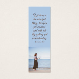 Marine Blue Elegant Spiritueel Bijbel Verse Bladwi Mini Visitekaartjes