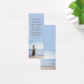 Marine Blue Elegant Spiritueel Bijbel Verse Bladwi Mini Visitekaartjes (Bureau)