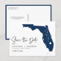 Marine Blue Florida State Map QR Code Bewaar de da