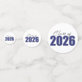Marine Blue Glitter Klasse van 2026 Confetti (Voorkanten)