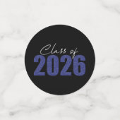 Marine Blue Glitter Klasse van 2026 Confetti (Kleine voorkant)