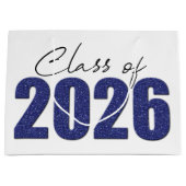 Marine Blue Glitter Klasse van 2026 Groot Cadeauzakje (Voorkant)