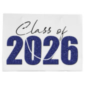 Marine Blue Glitter Klasse van 2026 Groot Cadeauzakje (Achterkant)