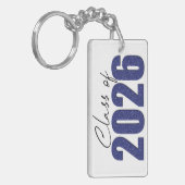 Marine Blue Glitter Klasse van 2026 Sleutelhanger (Voorkant Links)