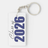 Marine Blue Glitter Klasse van 2026 Sleutelhanger (achterkant)