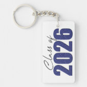 Marine Blue Glitter Klasse van 2026 Sleutelhanger (Voorkant)