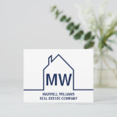 Marine Blue House Vastgoed Bedrijf Marketing Briefkaart (Staand voorkant)