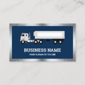 Marine Blue Logistics Transport Truck Trailer Visitekaartje (Voorkant)
