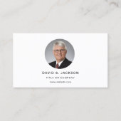 Marine Blue Moderne Foto met QR-code Sociale Media Visitekaartje (Voorkant)