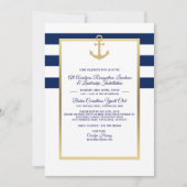 Marine Blue Nautical Party-evenement nodigt uit Kaart (Voorkant)