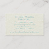 Marine Blue Shell White Sand Beach Visitekaartje (Achterkant)