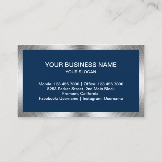 Marine Blue Steel Home Toestellen Reparatie Visitekaartje (Achterkant)