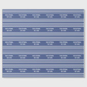 Marine Blue Strepen custom inpakpapier (Vlak)