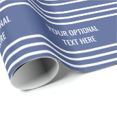Marine Blue Strepen custom inpakpapier (Rol Hoek)