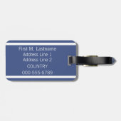 Marine Blue Stripes, aangepast bagagelabel (Achterkant horizontaal)