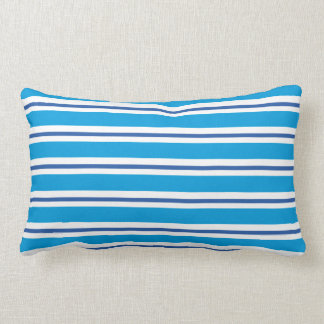 Marine Blue Summer Stripes American MoJo Pillow Kussen