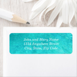 Marine Blue Water Color Return Address Etiket