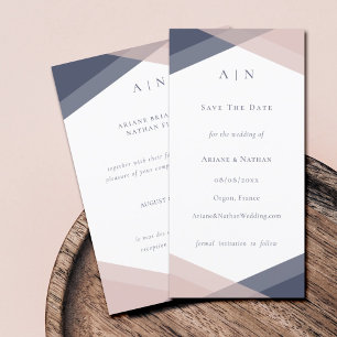 Marine Blush Modern Save The Date Wedding