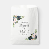 Marine & Blush Roze Bloemen Bruiloft Favor Bag Bedankzakje (Voorkant)