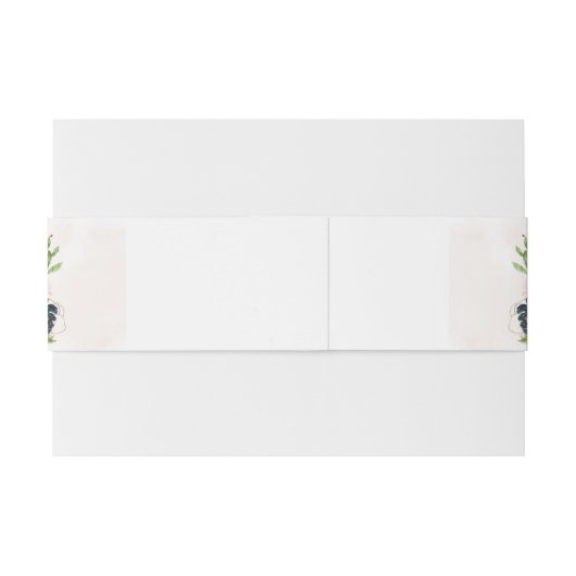 Marine & Blush Roze Bloemen Bruiloft Uitnodigingen Wikkel (Achterkant Voorbeeld)