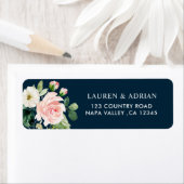 Marine Blush Wit Bloemen Adres Retouradres Etiket (Insitu)