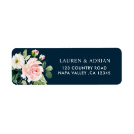 Marine Blush Wit Bloemen Adres Retouradres Etiket