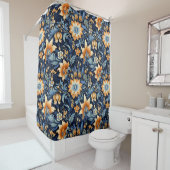 Marine Bohemian Bloemen Douche Gordijn (In situ)
