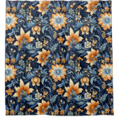 Marine Bohemian Bloemen Douche Gordijn (Voorkant)