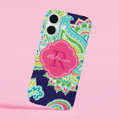 Marine Bohemian Paisley Custom Monogram Case-Mate iPhone Case