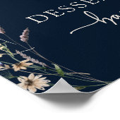 Marine Boho Bloemige Dessertposter Poster (Hoek)
