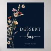 Marine Boho Bloemige Dessertposter Poster (Voorkant)