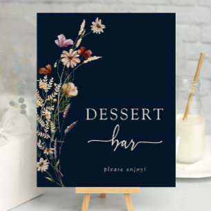 Marine Boho Bloemige Dessertposter Poster