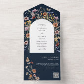 Marine Boho Bruiloft All In One Uitnodiging (Binnen)
