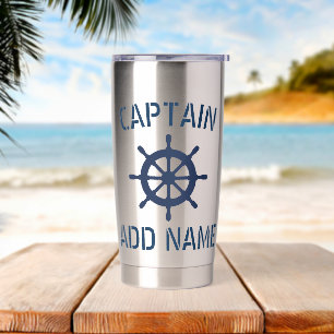 Marine boot stuurwiel tumbler glas voor kapitein geïsoleerde drinkbeker
