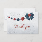 marine & bordeaux bloemen botanisch bedankkaart (Voorkant)