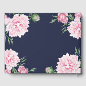 Marine Botanische Bloemen Roze Pioen Elegant Bruil Gastenboek (Achterkant)