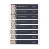 Marine Botanische Bruiloft Wrap Around Label (Vel)