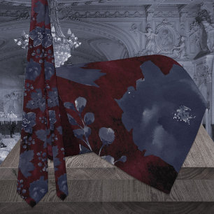 Marine Bourgondië Bordeaux Pioen Elegante Trouwhal Stropdas