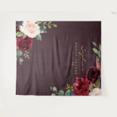 Marine Bourgondië Bruiloftsborrel Decoratie Achter Wandkleed (Voorkant (horizontaal))