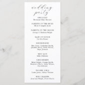 Marine Bourgondië Floral Wedding Ceremony Programm Programmakaart (Achterkant)