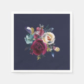 Marine Bourgondië Merlot bruiloft receptie diner Servet (Voorkant)