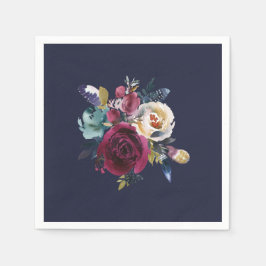 Marine Bourgondië Merlot bruiloft receptie diner Servet